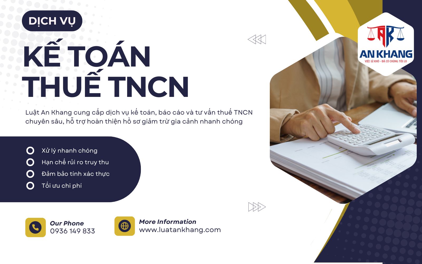 Dịch vụ kế toán thuế trọn gói giá tốt - Luật An Khang