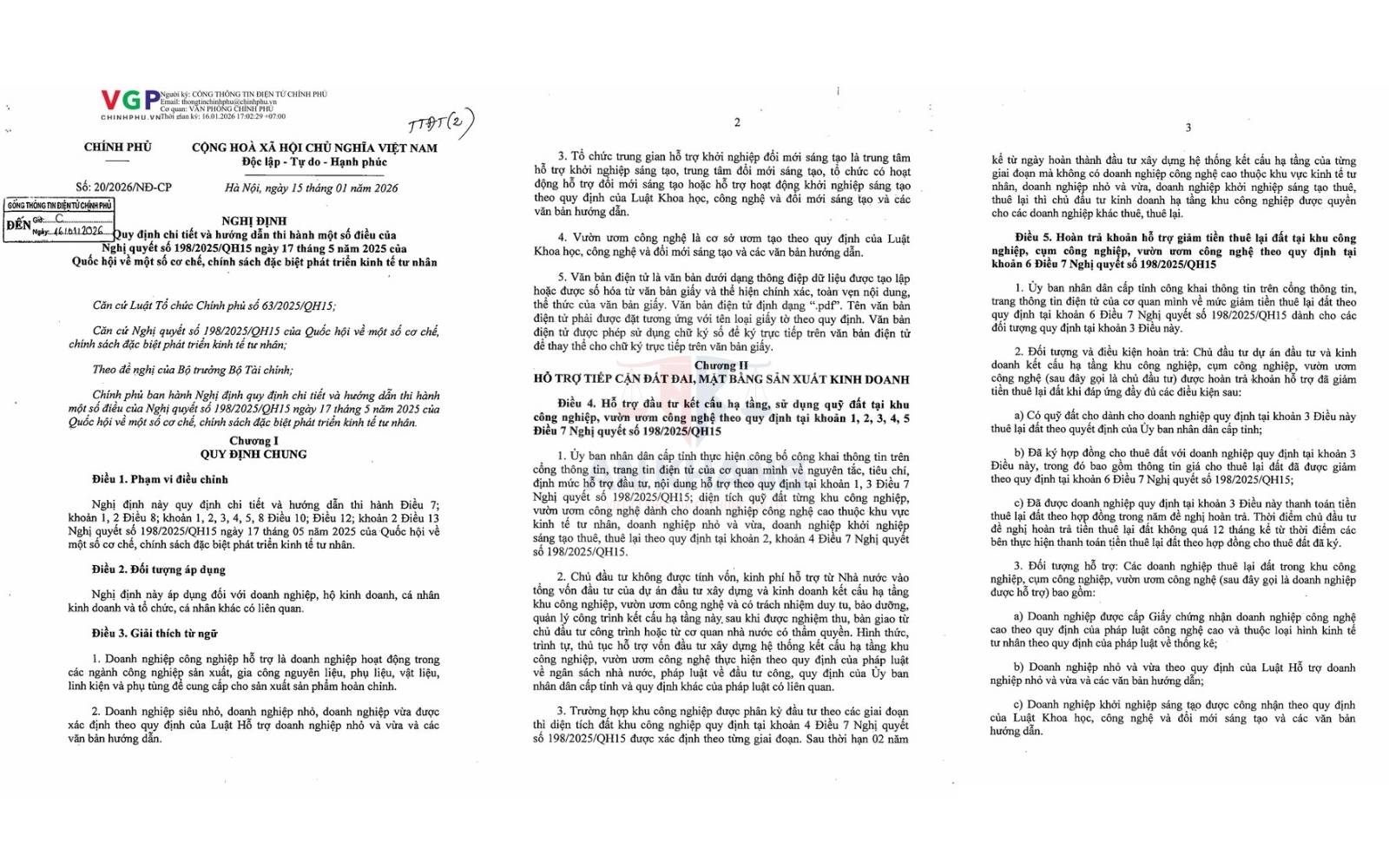 Nghị định số 20/2026/NĐ-CP liên quan về thành lập công ty