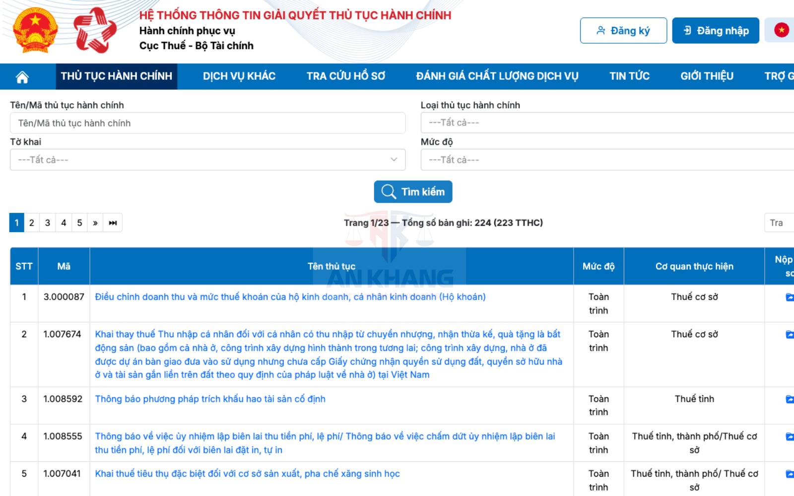 Cách đăng ký người phụ thuộc trên dịch vụ công - Bước 1: Truy cập Cổng Dịch vụ công của Tổng cục Thuế