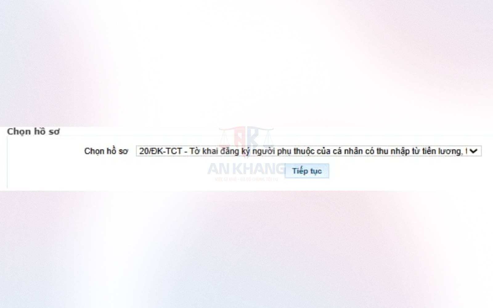 Bước 4: Nhấn vào biểu tượng Nộp hồ sơ