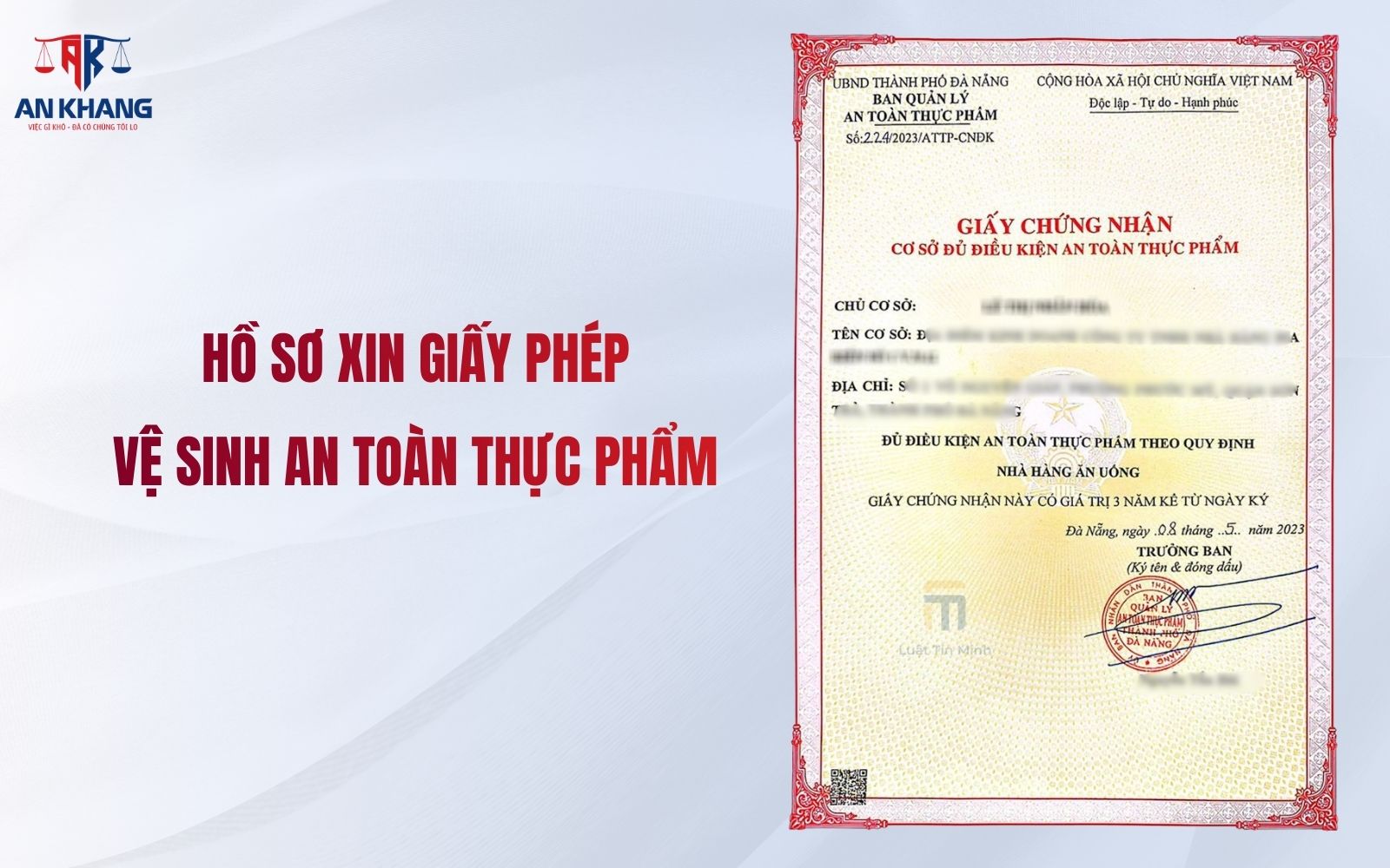 Hồ sơ xin giấy phép vệ sinh an toàn thực phẩm