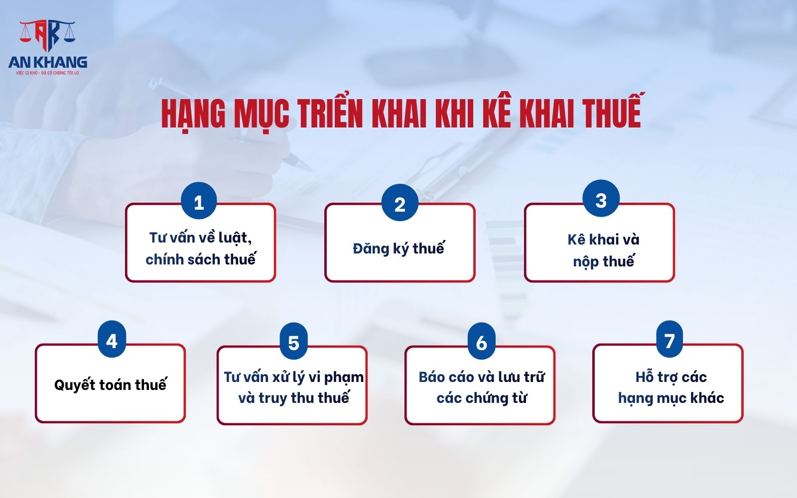 Những hạng mục khi kê khai thuế Những hạng mục khi kê khai thuế
