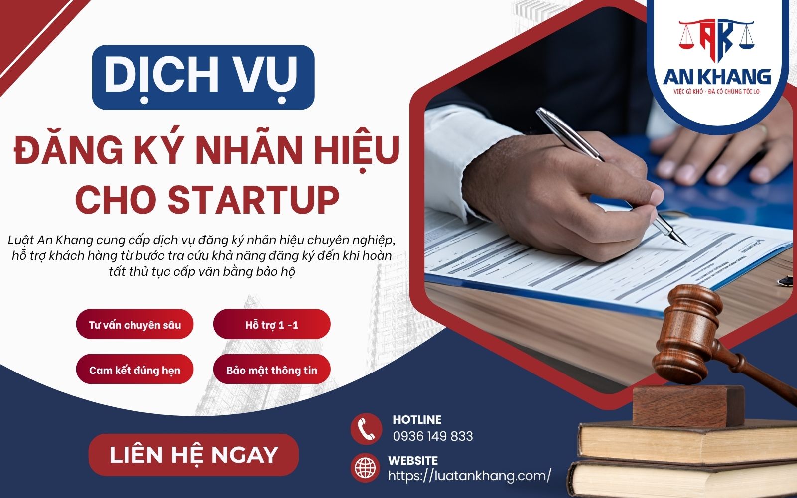 Luật An Khang - Đơn vị pháp lý uy tín chuyên đăng ký bảo hộ thương hiệu cho doanh nghiệp Đăng ký bảo hộ nhãn hiệu doanh nghiệp startup cùng Luật An Khang
