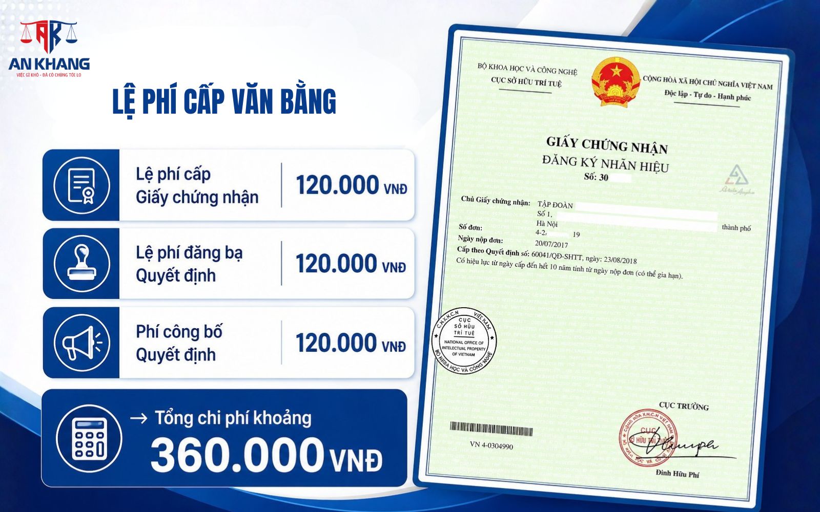 Các khoản lệ phí cấp văn bằng cần đóng Lệ phí cấp văn bằng